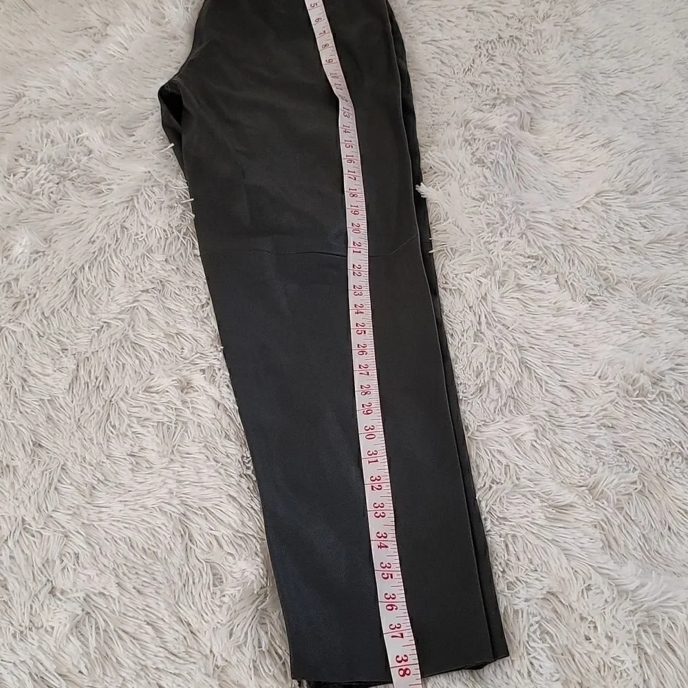 ⏳️Zara Black Faux Leather Side Zipper Ankle zipper Pants Size Large